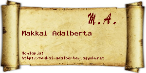Makkai Adalberta névjegykártya